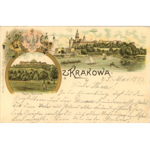 Litografie, vlastenecká, více pohledů, 1897