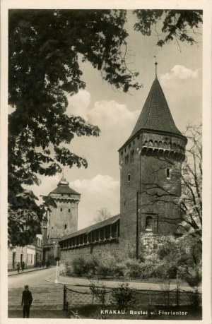 Věž a Floriánská brána, kolem roku 1940.