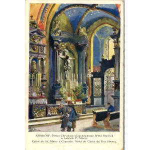 Oltárny obraz Ukrižovaného Krista od Witta Stwosza v Kostole Panny Márie, 1913