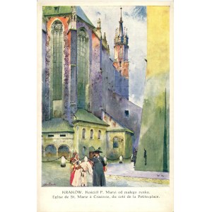 L'église St Mary depuis la petite place du marché, vers 1910