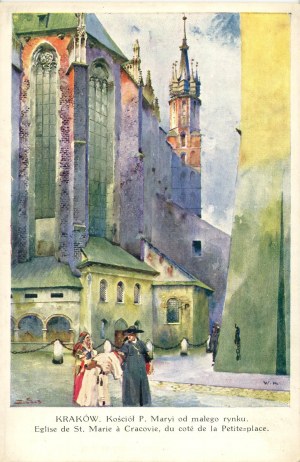 Die Marienkirche vom kleinen Marktplatz aus gesehen, ca. 1910