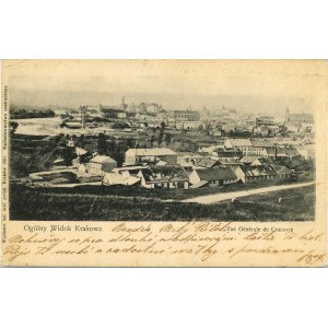 Kraków - Podgórze - Ogólny widok miasta Krakowa z Krzemionek, 1901