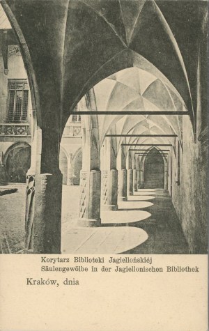 Chodba Jagelovskej knižnice, okolo roku 1900