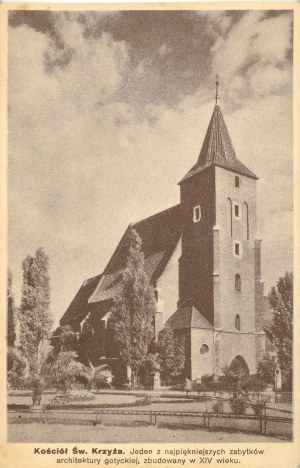 Kościół św. Krzyża, reklama firmy A. Piasecki, ok. 1920