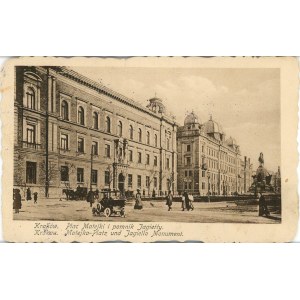 Der Matejko-Platz und die Statue von Jagiello, 1917