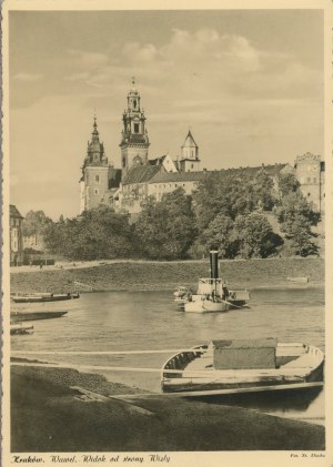 Hrad Wawel, pohled od řeky Visly, foto: St. Mucha, asi 1935