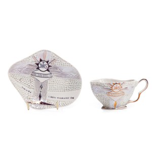 Cup with saucer, Souvenir of the First Holy Communion, Manufactory of Ceramic Products Steatite.