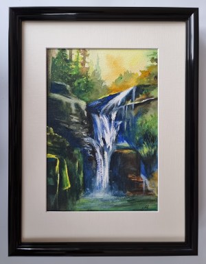 Anna Lenart, Mountain stream waterfall, 2024
