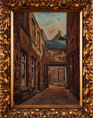 Malarz nieokreślony, belgijski, SAEY? (XIX-XX w.), Zaułek w Antwerpii (Potagiepoort)