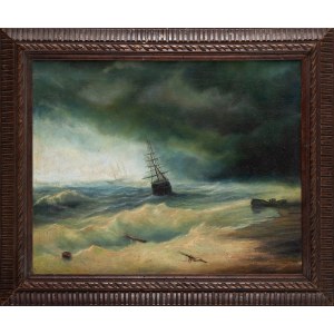 Neurčený malíř (19.-20. století), Bouře na moři, podle Ivana Aivazovského