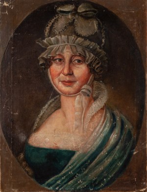 Painter unspecified, ZG monogrammer (19th-20th century), Portrait of a woman in a headpiece