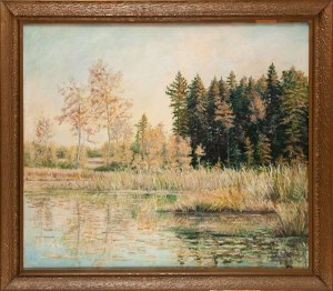 Painter unspecified (20th century), Reeds on the Lake