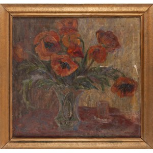 Unclassified painter, Polish (2nd half of 20th century), Poppies in a vase