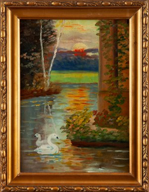 Peintre non spécifié (20e siècle), Swans