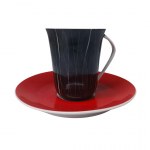 Dvojfarebná kávová súprava Goplana, navrhol Wincenty Potacki (1904-2001), porcelán Ćmielów, 60. roky 20. storočia.