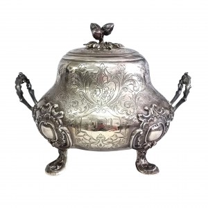 Silver sugar bowl (pr. 950), Chauchefoin et Cie, France, 1859-1865