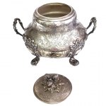 Silver sugar bowl (pr. 950), Chauchefoin et Cie, France, 1859-1865
