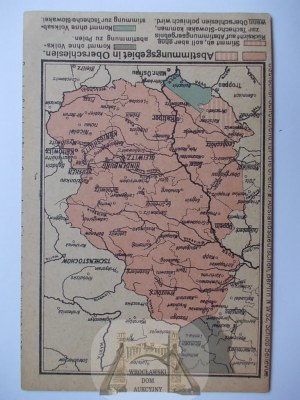 Horní Slezsko, mapa, plebiscit, propaganda, cca 1920