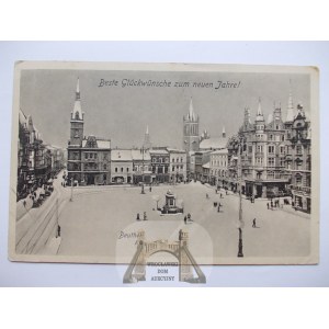 Bytom, Beuthen, Rynek, zima, ok. 1914