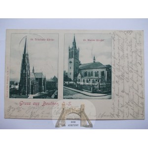 Bytom, Beuthen, two churches, 1899
