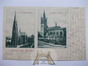 Bytom, Beuthen, dva kostely, 1899