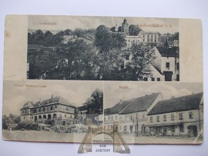 Sośnicowice near Gliwice, panorama, market square, circa 1920.