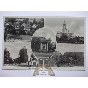 Gliwice Ostropa, church, inn, school, 1944