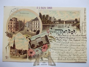 Racibórz, Ratibor, lithograph, 1901