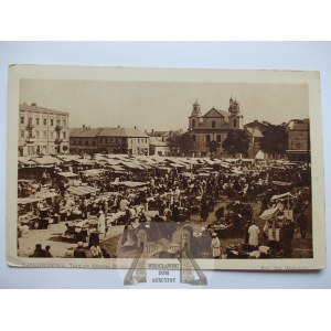 Częstochowa, Nowy Rynek, targowisko, ok. 1930