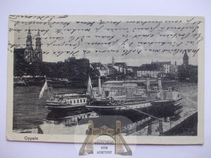Opole, Oppeln, Oder River, steamships, 1920