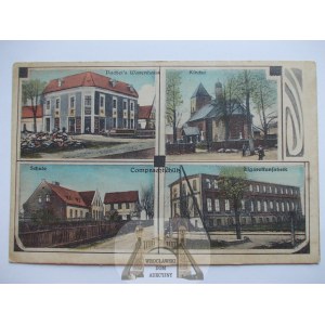 Komprachcice k. Opole, kościół, sklep, szkoła, fabryka, 1921