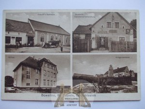Wawelno, Bowallno near Opole, store, inn, school, ca. 1925