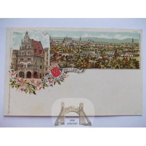 Nysa, Neisse, litografia, ok. 1900