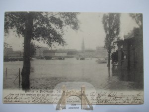 Wroclaw, Breslau, flood 1903, Na Grobli Street