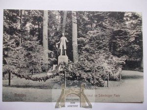 Wrocław, Breslau, Szczytnicki Park, pomník Eichendorffa, cca 1910