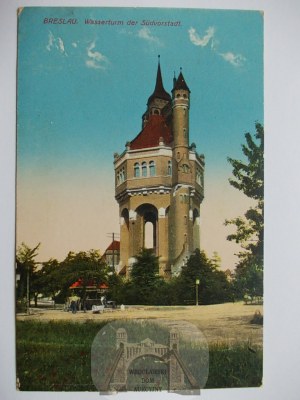 Vratislav, Breslau, vodárenská věž Sudecká ulice, cca 1912
