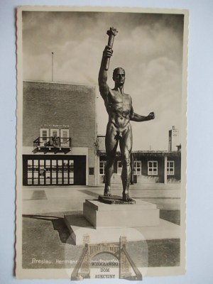 Wroclaw, Breslau, Olympic Stadium, monument, circa 1940.