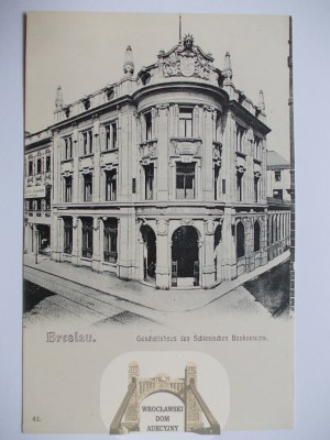 Wrocław, Breslau, Bank, ulice Wita Stwosza, cca 1900