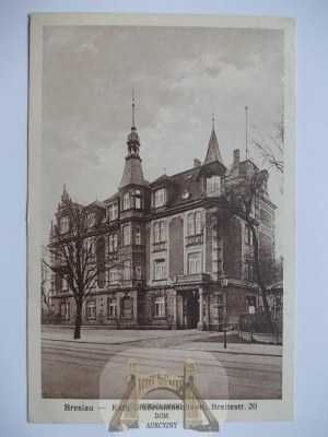 Wrocław, Breslau, Studentská kolej, ulice Purkiniego, cca 1930