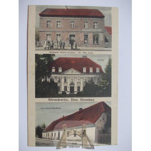 Wroclaw, Breslau, Strachowice, palace, store, court inn, 1915