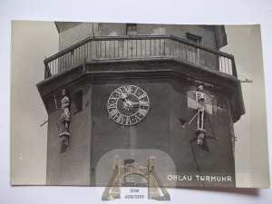Oława, Ohlau, věžní hodiny, asi 1935