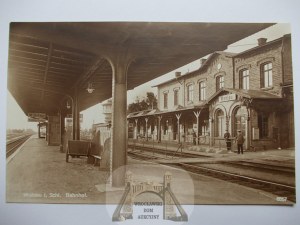 Wołów, Wohlau, train station, platform, ca. 1930.