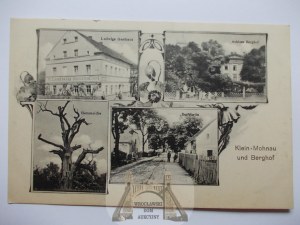 Maniów Małe near Mietków, palace, inn, street, 1911