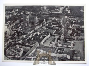 Strzegom, Striegau, aerial panorama, 1942