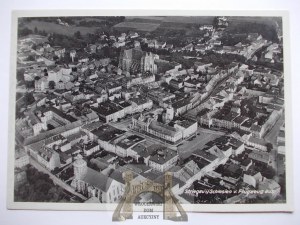 Strzegom, Striegau, aerial panorama, 1942