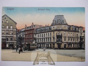 Legnica, Liegnitz, Wroclaw Square, tramway, 1915