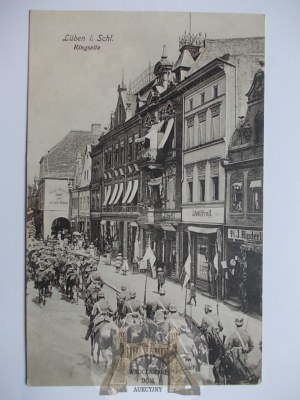 Lubin. Luben, Piazza del Mercato, marcia dell'esercito, 1915