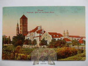 Glogow, Glogau, Post Street, church, 1943 (card dated ca. 1915).