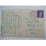 Głogów, Glogau, ulica Pocztowa, kościół, 1943 (kartka z ok. 1915 r.)