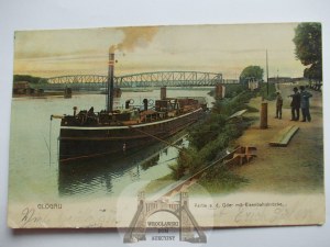 Glogow, Glogau, Oder, steamboat, 1909